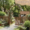 image:imageVINGLI Wooden Garden Arbor Heavy Duty Outdoor Frame Trellis with Fence and Gate for Ceremony Wood Trellis Garden Arch Pergola for Plant Climbing Patio Lawn Wedding