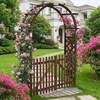 image:imageVINGLI Wooden Garden Arbor Heavy Duty Outdoor Frame Trellis with Gate for Ceremony Wood Trellis Garden Arch Pergola for Plant Climbing Patio Lawn WeddingGate