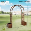 image:imageVINGLI Wooden Garden Arbor Heavy Duty Outdoor Frame Trellis with Gate for Ceremony Wood Trellis Garden Arch Pergola for Plant Climbing Patio Lawn WeddingPlanter