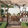 image:imageVINGLI Wooden Garden Arbor Heavy Duty Outdoor Frame Trellis with Gate for Ceremony Wood Trellis Garden Arch Pergola for Plant Climbing Patio Lawn WeddingFence