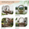 image:imageVINGLI Wooden Garden Arbor Heavy Duty Outdoor Frame Trellis with Gate for Ceremony Wood Trellis Garden Arch Pergola for Plant Climbing Patio Lawn WeddingGate