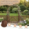 image:imageVINGLI Wooden Garden Arbor Heavy Duty Outdoor Frame Trellis with Gate for Ceremony Wood Trellis Garden Arch Pergola for Plant Climbing Patio Lawn WeddingFence