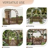 image:imageVINGLI Wooden Garden Arbor Heavy Duty Outdoor Frame Trellis with Gate for Ceremony Wood Trellis Garden Arch Pergola for Plant Climbing Patio Lawn WeddingFence