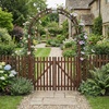 image:imageVINGLI Wooden Garden Arbor Heavy Duty Outdoor Frame Trellis with Gate for Ceremony Wood Trellis Garden Arch Pergola for Plant Climbing Patio Lawn WeddingFence
