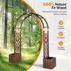 image:imageVINGLI Wooden Garden Arbor Heavy Duty Outdoor Garden Trellis with Gate for Ceremony Wood Trellis Garden Arch Pergola for Plant Climbing Patio Lawn Wedding with Gatewith Planter