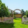 image:imageVINGLI Wooden Garden Arbor Heavy Duty Outdoor Garden Trellis with Gate for Ceremony Wood Trellis Garden Arch Pergola for Plant Climbing Patio Lawn Wedding with GateBasic