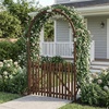 image:imageVINGLI Wooden Garden Arbor Heavy Duty Outdoor Garden Trellis with Gate for Ceremony Wood Trellis Garden Arch Pergola for Plant Climbing Patio Lawn Wedding with Gatewith Gate