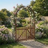image:imageVINGLI Wooden Garden Arbor Heavy Duty Outdoor Garden Trellis with Gate for Ceremony Wood Trellis Garden Arch Pergola for Plant Climbing Patio Lawn Wedding with Gatewith Gate