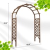 image:imageVINGLI Wooden Garden Arbor Heavy Duty Outdoor Garden Trellis with Gate for Ceremony Wood Trellis Garden Arch Pergola for Plant Climbing Patio Lawn Wedding with GateBasic