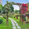image:imageVINGLI Wooden Garden Arbor Wedding Arch 66ft Arch Backdrop Stand for Ceremony Wood Trellis for Plant Climbing Christmas Decor Pergola for Garden Backyard Lawn