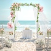 image:imageVINGLI Wooden Garden Arbor with Planter Wedding Arch for Ceremony Wood Garden Arbour Trellis for Plant Climbing Pergola for Garden Backyard Lawn Outdoor Dark BrownWhite