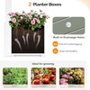 image:imageVINGLI Wooden Garden Arbor with Planter Wedding Arch for Ceremony Wood Garden Arbour Trellis for Plant Climbing Pergola for Garden Backyard Lawn Outdoor Dark BrownOlive Green