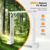 image:imageVINGLI Wooden Garden Arbor with Planter Wedding Arch for Ceremony Wood Garden Arbour Trellis for Plant Climbing Pergola for Garden Backyard Lawn Outdoor Dark BrownWhite