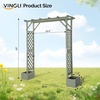 image:imageVINGLI Wooden Garden Arbor with Planter Wedding Arch for Ceremony Wood Garden Arbour Trellis for Plant Climbing Pergola for Garden Backyard Lawn Outdoor Dark BrownOlive Green
