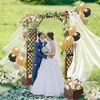 image:imageVINGLI Wooden Garden Arbor with Planter Wedding Arch for Ceremony Wood Garden Arbour Trellis for Plant Climbing Pergola for Garden Backyard Lawn Outdoor Dark BrownDark Brown