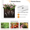 image:imageVINGLI Wooden Garden Arbor with Planter Wedding Arch for Ceremony Wood Garden Arbour Trellis for Plant Climbing Pergola for Garden Backyard Lawn Outdoor Dark BrownWhite