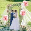 image:imageVINGLI Wooden Garden Arbor with Planter Wedding Arch for Ceremony Wood Garden Arbour Trellis for Plant Climbing Pergola for Garden Backyard Lawn Outdoor Dark BrownOlive Green