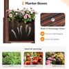 image:imageVINGLI Wooden Garden Arbor with Planter Wedding Arch for Ceremony Wood Garden Arbour Trellis for Plant Climbing Pergola for Garden Backyard Lawn Outdoor Dark BrownDark Brown