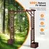 image:imageVINGLI Wooden Garden Arbor with Planter Wedding Arch for Ceremony Wood Garden Arbour Trellis for Plant Climbing Pergola for Garden Backyard Lawn Outdoor Dark BrownDark Brown
