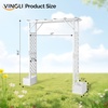 image:imageVINGLI Wooden Garden Arbor with Planter Wedding Arch for Ceremony Wood Garden Arbour Trellis for Plant Climbing Pergola for Garden Backyard Lawn Outdoor Dark BrownWhite