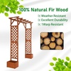 image:imageVINGLI Wooden Garden Arbor with Planter Wedding Arch for Ceremony Wood Garden Arbour Trellis for Plant Climbing Pergola for Garden Backyard Lawn Outdoor Dark BrownGolden Brown