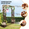 image:imageVINGLI Wooden Garden Arbor with Planter Wedding Arch for Ceremony Wood Garden Arbour Trellis for Plant Climbing Pergola for Garden Backyard Lawn Outdoor Dark BrownDark Brown