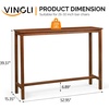 image:imageVINGLI Wooden Outdoor Bar Table Wood Patio Counter Height Table WeatherResistant Patio Pub Table for Garden Balcony Poolside Backyard Indoor Use Brown 45Brown