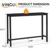 image:imageVINGLI Wooden Outdoor Bar Table Wood Patio Counter Height Table WeatherResistant Patio Pub Table for Garden Balcony Poolside Backyard Indoor Use Brown 45Black