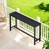 image:imageVINGLI Wooden Outdoor Bar Table Wood Patio Counter Height Table WeatherResistant Patio Pub Table for Garden Balcony Poolside Backyard Indoor Use Brown 45Black