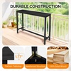 image:imageVINGLI Wooden Outdoor Bar Table Wood Patio Counter Height Table WeatherResistant Patio Pub Table for Garden Balcony Poolside Backyard Indoor Use Brown 45Black