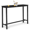 image:imageVINGLI Wooden Outdoor Bar Table Wood Patio Counter Height Table WeatherResistant Patio Pub Table for Garden Balcony Poolside Backyard Indoor Use Brown 45Black