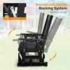 image:imageVINGLI Wooden Patio Glider Heavy Duty 800 LBS Outdoor Glider with Cup Holders 4 FT Wooden Glider Bench with High Backrest for Garden Yard Patio BlackBlack