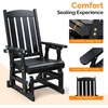 image:imageVINGLI Wooden Patio Glider Heavy Duty 800 LBS Outdoor Glider with Cup Holders 4 FT Wooden Glider Bench with High Backrest for Garden Yard Patio BlackBlack