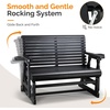 image:imageVINGLI Wooden Patio Glider Heavy Duty 800 LBS Outdoor Glider with Cup Holders 4 FT Wooden Glider Bench with High Backrest for Garden Yard Patio BlackBlack