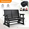 image:imageVINGLI Wooden Patio Glider Heavy Duty 800 LBS Outdoor Glider with Cup Holders 4 FT Wooden Glider Bench with High Backrest for Garden Yard Patio BlackBlack