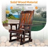 image:imageVINGLI Wooden Patio Glider Heavy Duty 800 LBS Outdoor Glider with Cup Holders 4 FT Wooden Glider Bench with High Backrest for Garden Yard Patio BlackRustic