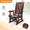 image:imageVINGLI Wooden Patio Glider Heavy Duty 800 LBS Outdoor Glider with Cup Holders 4 FT Wooden Glider Bench with High Backrest for Garden Yard Patio BlackRustic