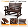 image:imageVINGLI Wooden Patio Glider Heavy Duty 800 LBS Outdoor Glider with Cup Holders 4 FT Wooden Glider Bench with High Backrest for Garden Yard Patio BlackRustic