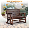 image:imageVINGLI Wooden Patio Glider Heavy Duty 800 LBS Outdoor Glider with Cup Holders 4 FT Wooden Glider Bench with High Backrest for Garden Yard Patio BlackRustic