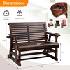 image:imageVINGLI Wooden Patio Glider Heavy Duty 800 LBS Outdoor Glider with Cup Holders 4 FT Wooden Glider Bench with High Backrest for Garden Yard Patio BlackRustic