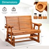 image:imageVINGLI Wooden Patio Glider Heavy Duty 800 LBS Outdoor Glider with Cup Holders 4 FT Wooden Glider Bench with High Backrest for Garden Yard Patio BlackTeak