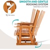image:imageVINGLI Wooden Patio Glider Heavy Duty 800 LBS Outdoor Glider with Cup Holders 4 FT Wooden Glider Bench with High Backrest for Garden Yard Patio BlackTeak