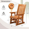 image:imageVINGLI Wooden Patio Glider Heavy Duty 800 LBS Outdoor Glider with Cup Holders 4 FT Wooden Glider Bench with High Backrest for Garden Yard Patio BlackTeak