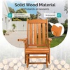 image:imageVINGLI Wooden Patio Glider Heavy Duty 800 LBS Outdoor Glider with Cup Holders 4 FT Wooden Glider Bench with High Backrest for Garden Yard Patio BlackTeak