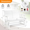 image:imageVINGLI Wooden Patio Glider Heavy Duty 800 LBS Outdoor Glider with Cup Holders 4 FT Wooden Glider Bench with High Backrest for Garden Yard Patio BlackWhite