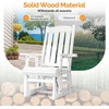 image:imageVINGLI Wooden Patio Glider Heavy Duty 800 LBS Outdoor Glider with Cup Holders 4 FT Wooden Glider Bench with High Backrest for Garden Yard Patio BlackWhite