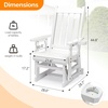 image:imageVINGLI Wooden Patio Glider Heavy Duty 800 LBS Outdoor Glider with Cup Holders 4 FT Wooden Glider Bench with High Backrest for Garden Yard Patio BlackWhite