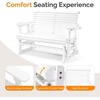 image:imageVINGLI Wooden Patio Glider Heavy Duty 800 LBS Outdoor Glider with Cup Holders 4 FT Wooden Glider Bench with High Backrest for Garden Yard Patio BlackWhite