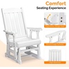 image:imageVINGLI Wooden Patio Glider Heavy Duty 800 LBS Outdoor Glider with Cup Holders 4 FT Wooden Glider Bench with High Backrest for Garden Yard Patio BlackWhite