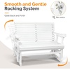 image:imageVINGLI Wooden Patio Glider Heavy Duty 800 LBS Outdoor Glider with Cup Holders 4 FT Wooden Glider Bench with High Backrest for Garden Yard Patio BlackWhite